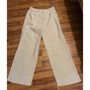 J Crew Womens Linen High Rise Pants Sz 6 Casual Work Minimalist Neutral Pants